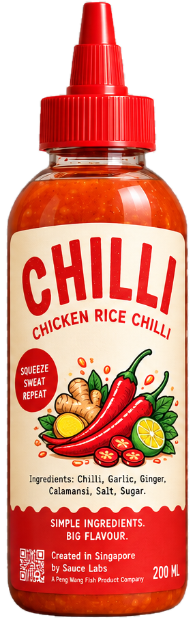 CHILLI chicken rice chilli squeeze bottle with red precision nozzle